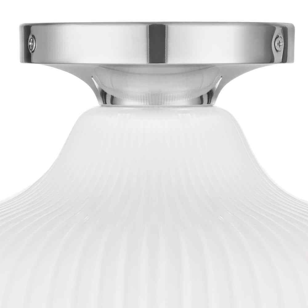 Home Decorators Pompton 12 in. Chrome Semi-Flush Mount Ceiling Light Fixture