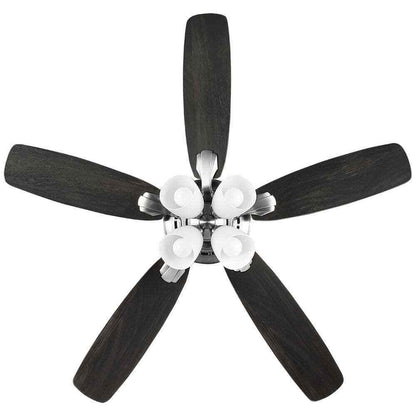 Hampton Bay Hollis 52 in. Indoor LED Brushed Nickel Dry Rated Ceiling Fan