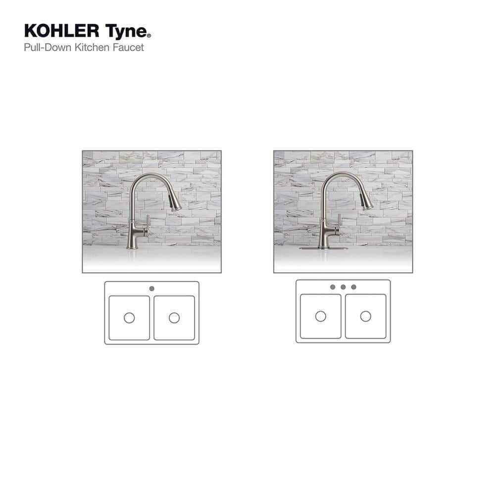 KOHLER Tyne Single-Handle Pull-Down Sprayer Kitchen Faucet in Vibrant Stainless