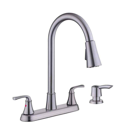 Glacier Bay Sadira Pulldown Sprayer Kitchen Faucet w/ Soap Dispenser Stainless