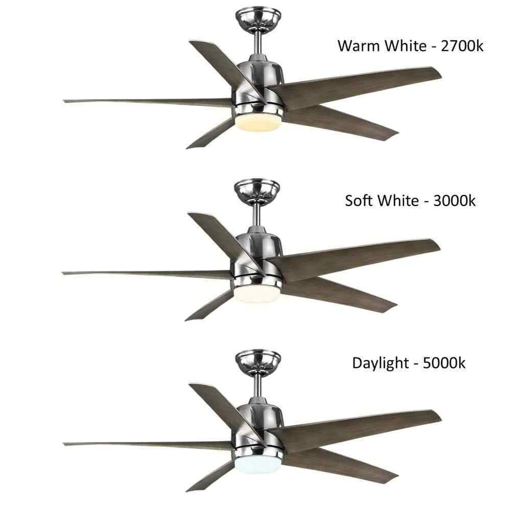 Hampton Bay Mena 54 in Integrated LED Indoor/Outdoor Polished Nickel Ceiling Fan