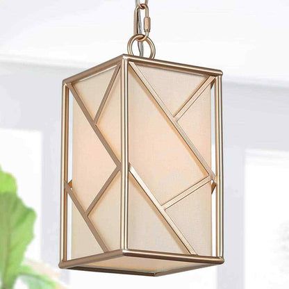 Uolfin Gold 1-Light Modern Geometric Lantern Kitchen Island Pendant Light