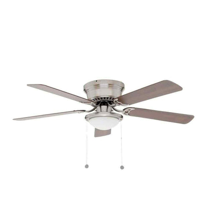 Hugger 52 in. LED Indoor Brushed Nickel Ceiling Fan with Light Kit