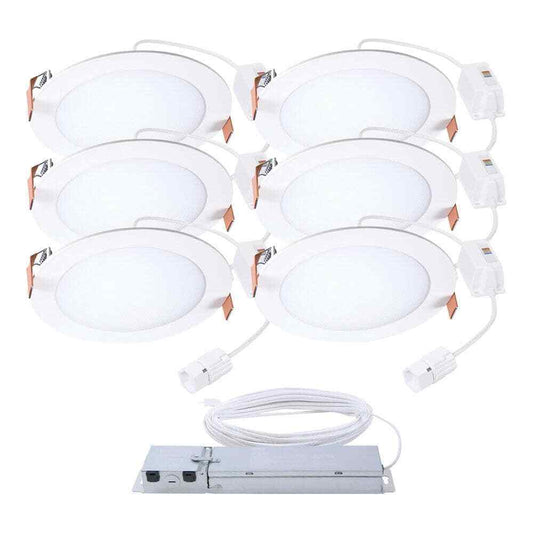 HALO QuickLink 6" 900 Lumens Integrated LED Recessed Downlight Trim, White 6-PK