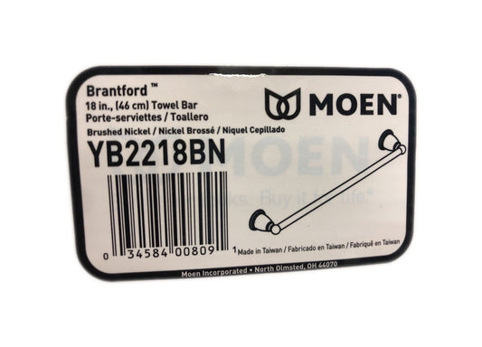 MOEN Brantford 18 in. Towel Bar in Brushed Nickel YB2218BN