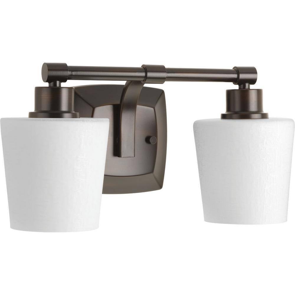 Progress Lighting Glance Collection 2-Light Antique Bronze Bathroom Vanity Light