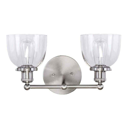 Home Decorators Collection Evelyn 16.25 in. 2-Light Brushed Nickel Vanity Light