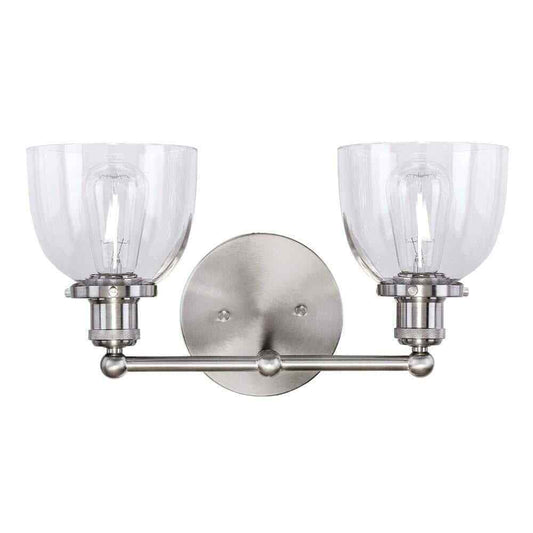 Home Decorators Collection Evelyn 16.25 in. 2-Light Brushed Nickel Vanity Light