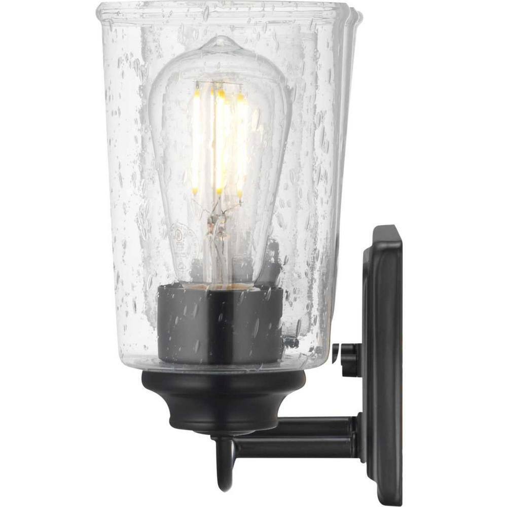 Hampton Bay Evangeline 23 in 3-Light Matte Black Farmhouse Bathroom Vanity Light