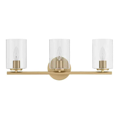 Hampton Bay Champlain 3-Light Gold Satin Brass Modern Bathroom Vanity Light