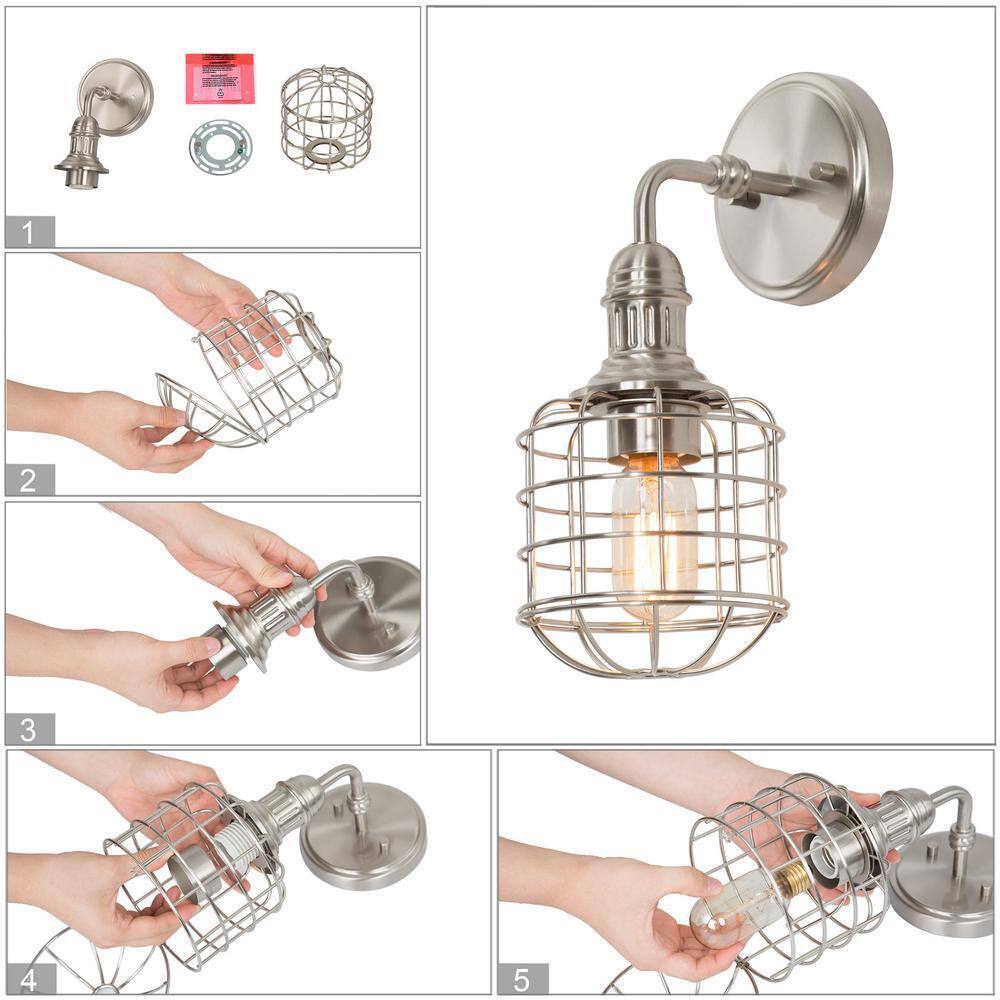 LNC Nickel Bathroom Vanity Light Nautical Wall Sconce