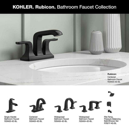 KOHLER Rubicon 4 in. Centerset Double Handle Bathroom Faucet in Matte Black