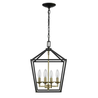 Home Decorators Weyburn 4-Light Black and Gold Farmhouse Chandelier