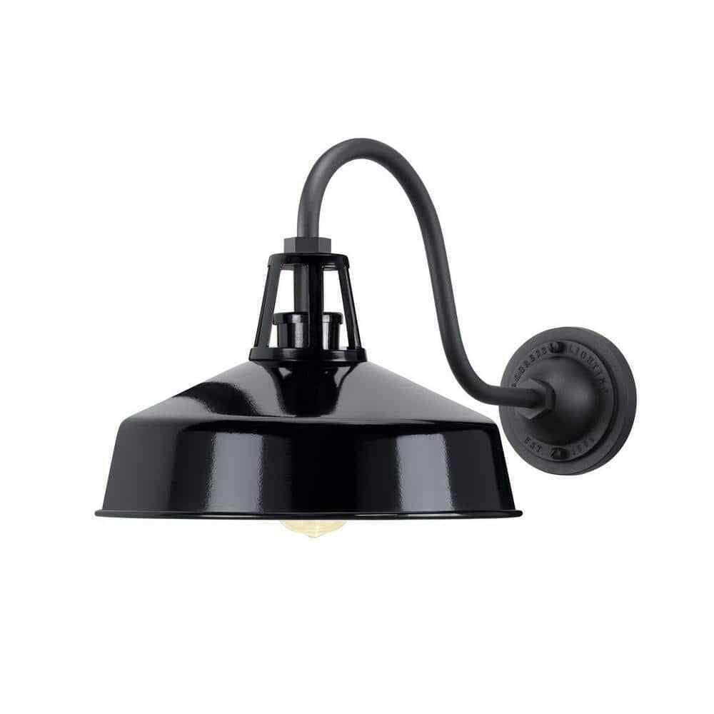 Progress Lighting Perry Court 1-Light Gloss Black Outdoor Wall Lantern
