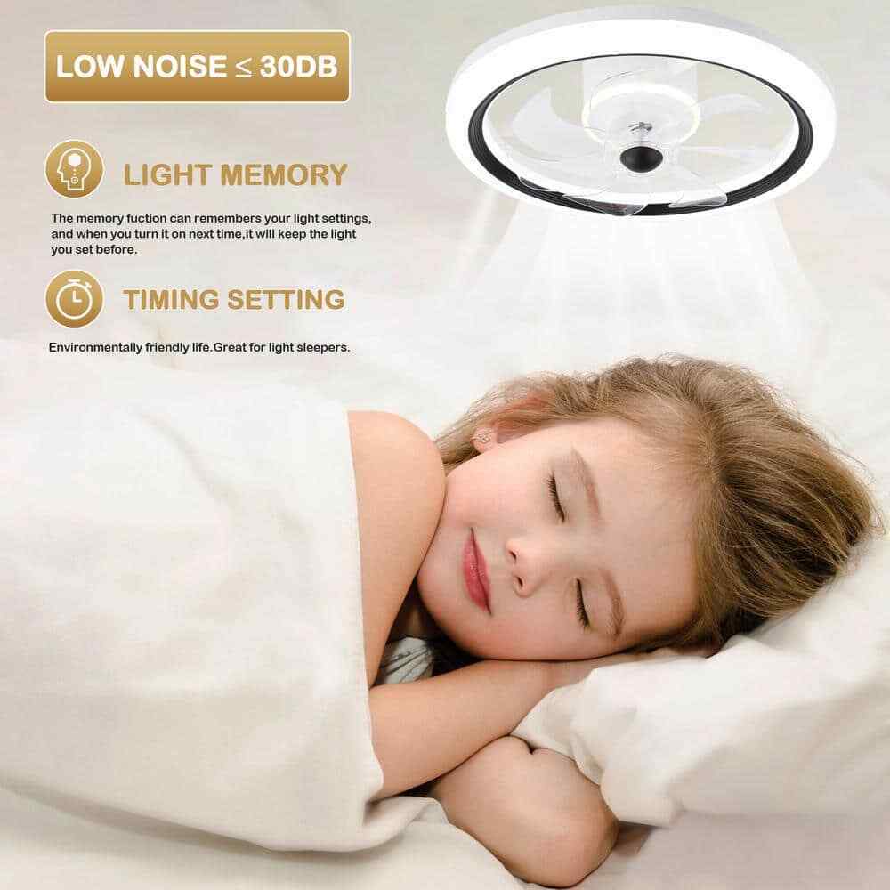 Bella DepotLED White Ceiling Fan DC Motor Light w/ Dimmable Light and Remote