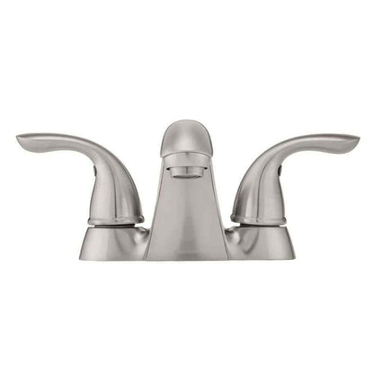 Glacier Bay 4 in. Centerset 2-Handle Low-Arc Bathroom Faucet in Brushed Nickel