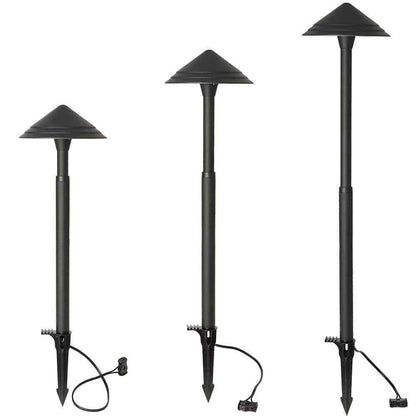 Hampton Bay Low Voltage Black Outdoor LED Path Light w/ Adjustable Post Height