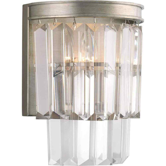 Progress Lighting Glimmer Collection 2-Light Silver Ridge Wall Sconce