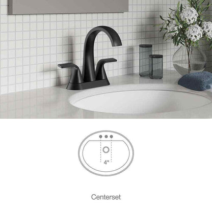 KOHLER Cursiva 4 in. Centerset 2-Handle Bathroom Faucet in Matte Black