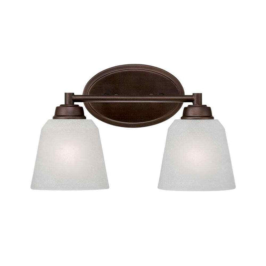 Millennium Lighting 2-Light Rubbed Bronze Vanity Light with India Scavo Glass
