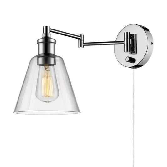 Globe Electric LeClair 1-Light Chrome Swing Arm Wall Sconce 65704
