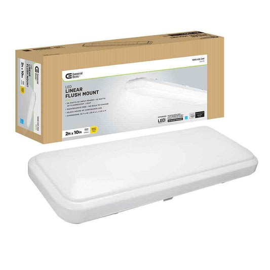 Commercial Electric 2 ft. x 10 in.LED Flush Mount Rectangular Ceiling Light