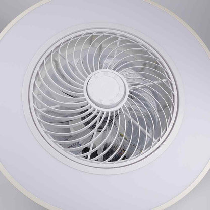 TOZING LED Indoor White Dimmable Matte Modern Cage  Ceiling Fan Light w/ Remote