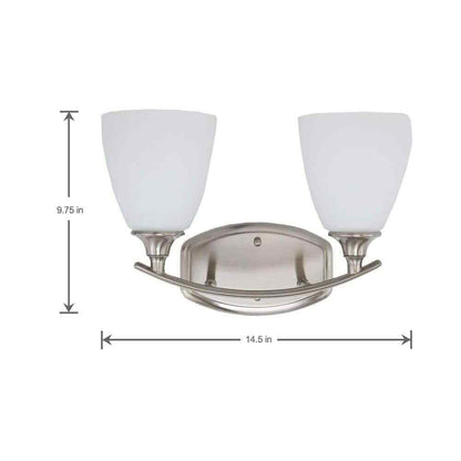 Home Decorators Stansbury Collection 2-Light Brushed Nickel Vanity Light