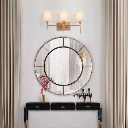 LNC Gold Bathroom Vanity Light Sconce Bath Vanity Light w/ Fabric Shades
