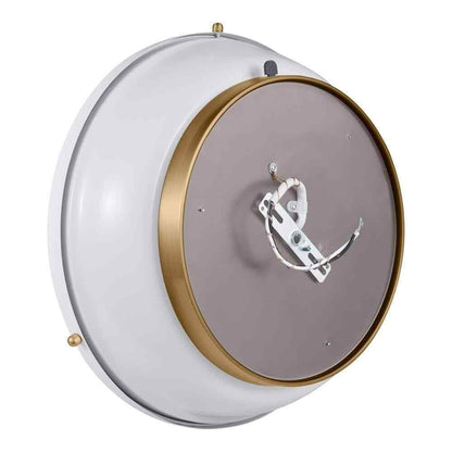 Hampton Bay Taspen 14 in. White/Brass LED Flush Mount Ceiling Light Fixture