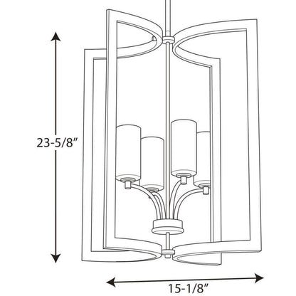 Progress Lighting Celeste Collection 4-Light Polished Nickel Pendant