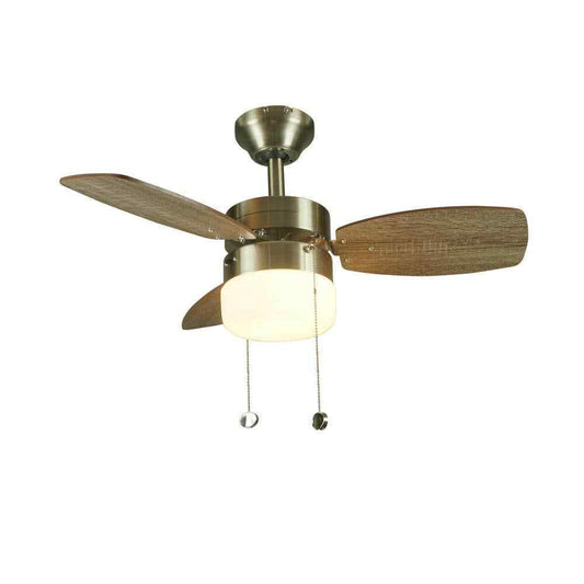Triplicity 30 in. Indoor Brushed Nickel Ceiling Fan with Light DB30TBN-LP