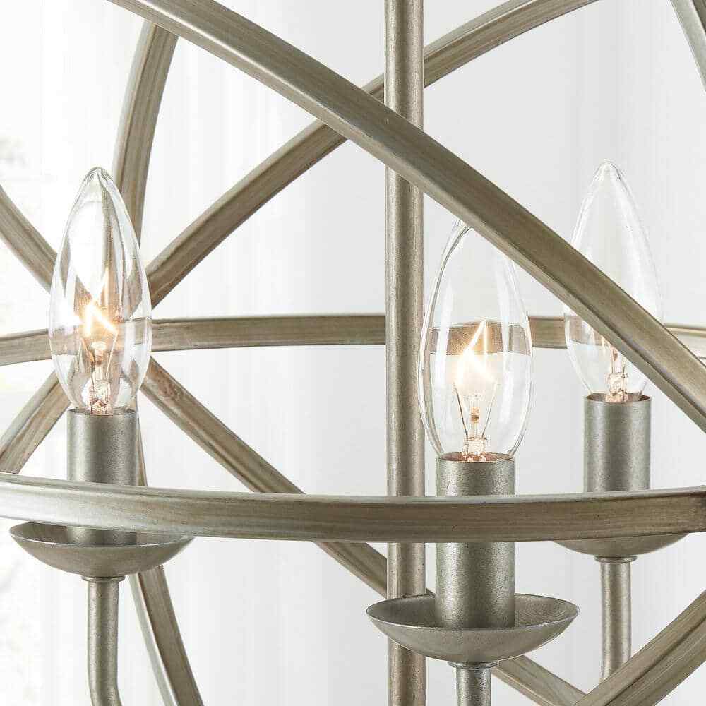 Home Decorators Sarolta Sands 3-Light Antique Silver Orb Chandelier