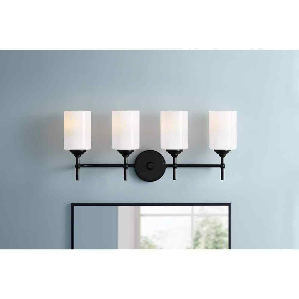 Home Decorators Collection Ayelen 25 in. 4-Light Black Vanity Light 39343-HBBO