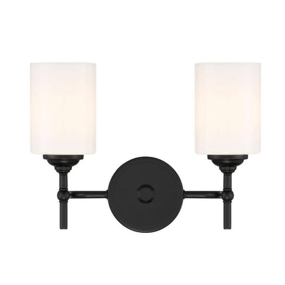 Home Decorators Collection Ayelen 13.5 in. 2-Light Matte Black Vanity Light