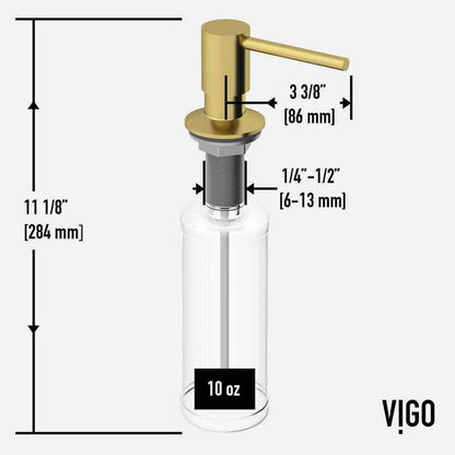 VIGO Bolton Kitchen Soap Dispenser in Matte Brushed Gold VGSD005MG