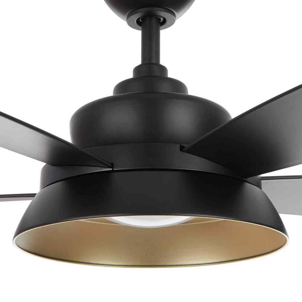 Home Decorators Kempston 52 in. Integrated LED Outdoor Matte Black Ceiling Fan