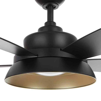 Home Decorators Kempston 52 in. Integrated LED Outdoor Matte Black Ceiling Fan