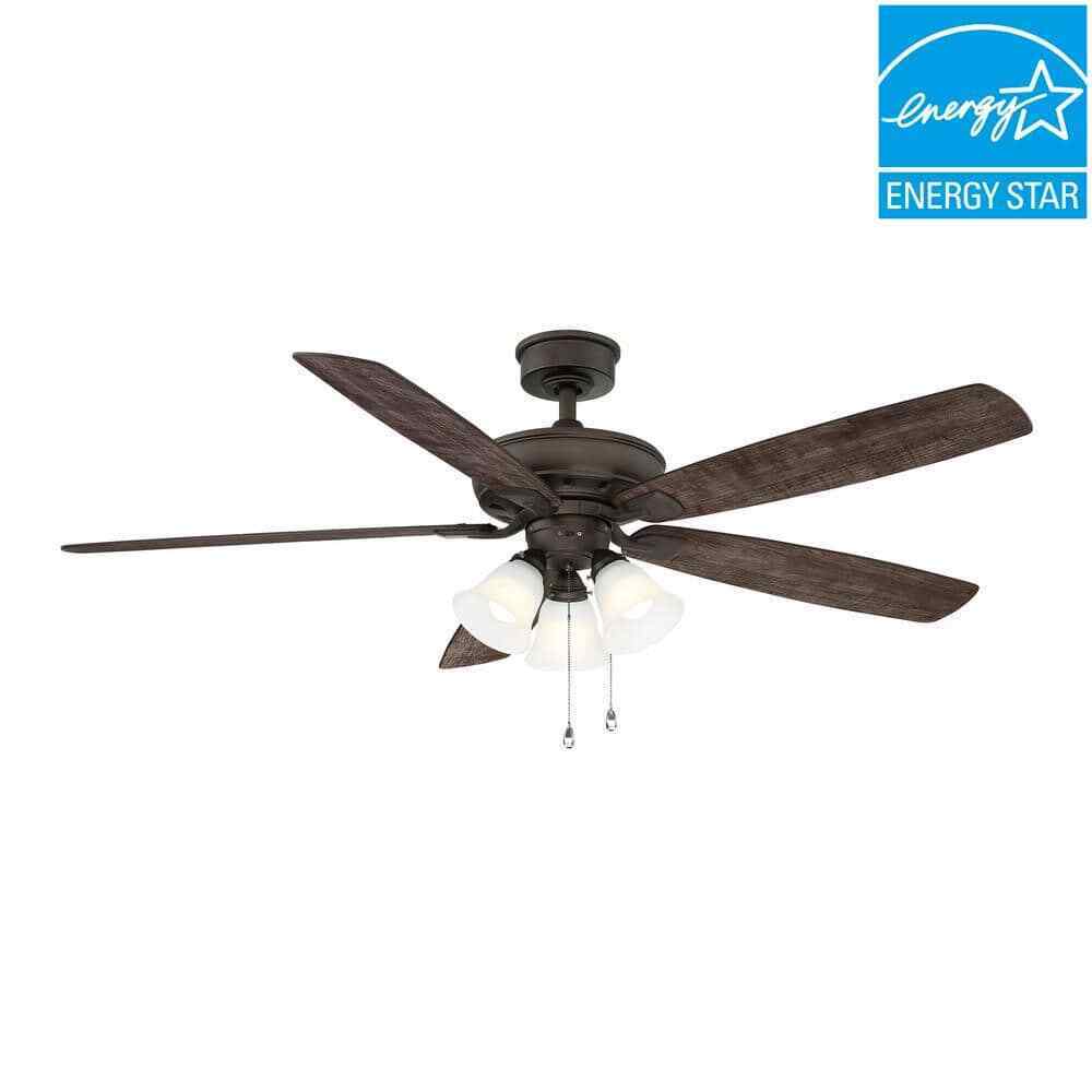 Hampton Bay Wellton 60 in LED Espresso Bronze DC Motor Ceiling Fan with Light