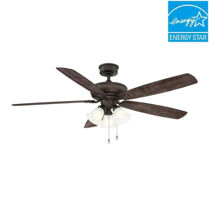 Hampton Bay Wellton 60 in LED Espresso Bronze DC Motor Ceiling Fan with Light