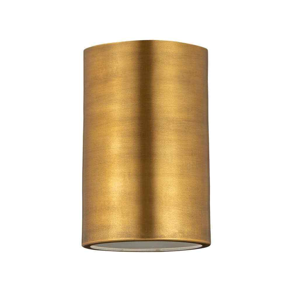Harley 5 in. 1-Light Rubbed Brass Flush Mount Ceiling Light Fixture 2302F1-RB