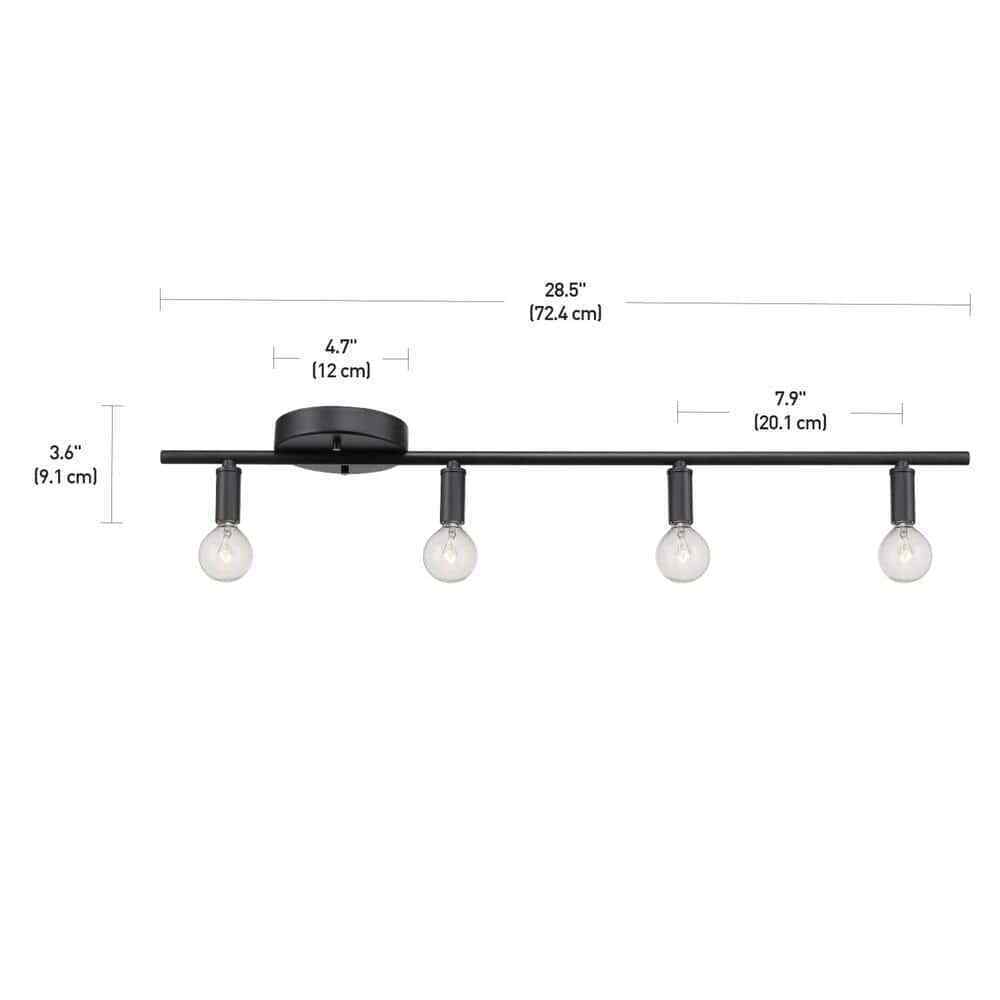 Globe Electric Monroe  4-Light Matte Black Slim Slim Fixed Track Lighting Kit