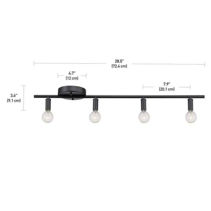 Globe Electric Monroe  4-Light Matte Black Slim Slim Fixed Track Lighting Kit