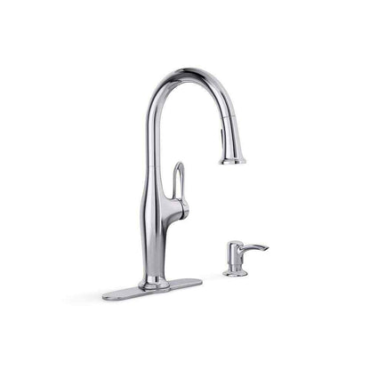 KOHLER Hamelin Single Handle Pull Down Sprayer Kitchen Faucet in Polished Chrome