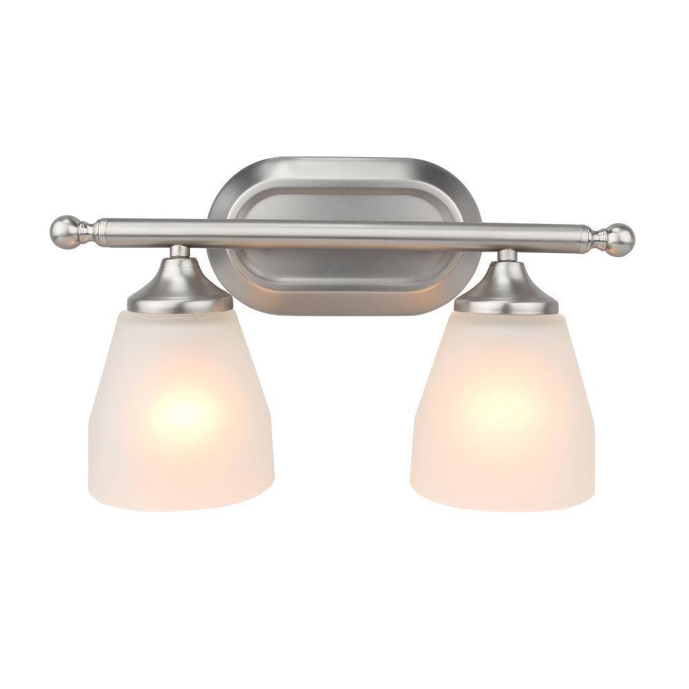 Yosemite Home Decor Jordan 2-Light Satin Nickel Vanity Light