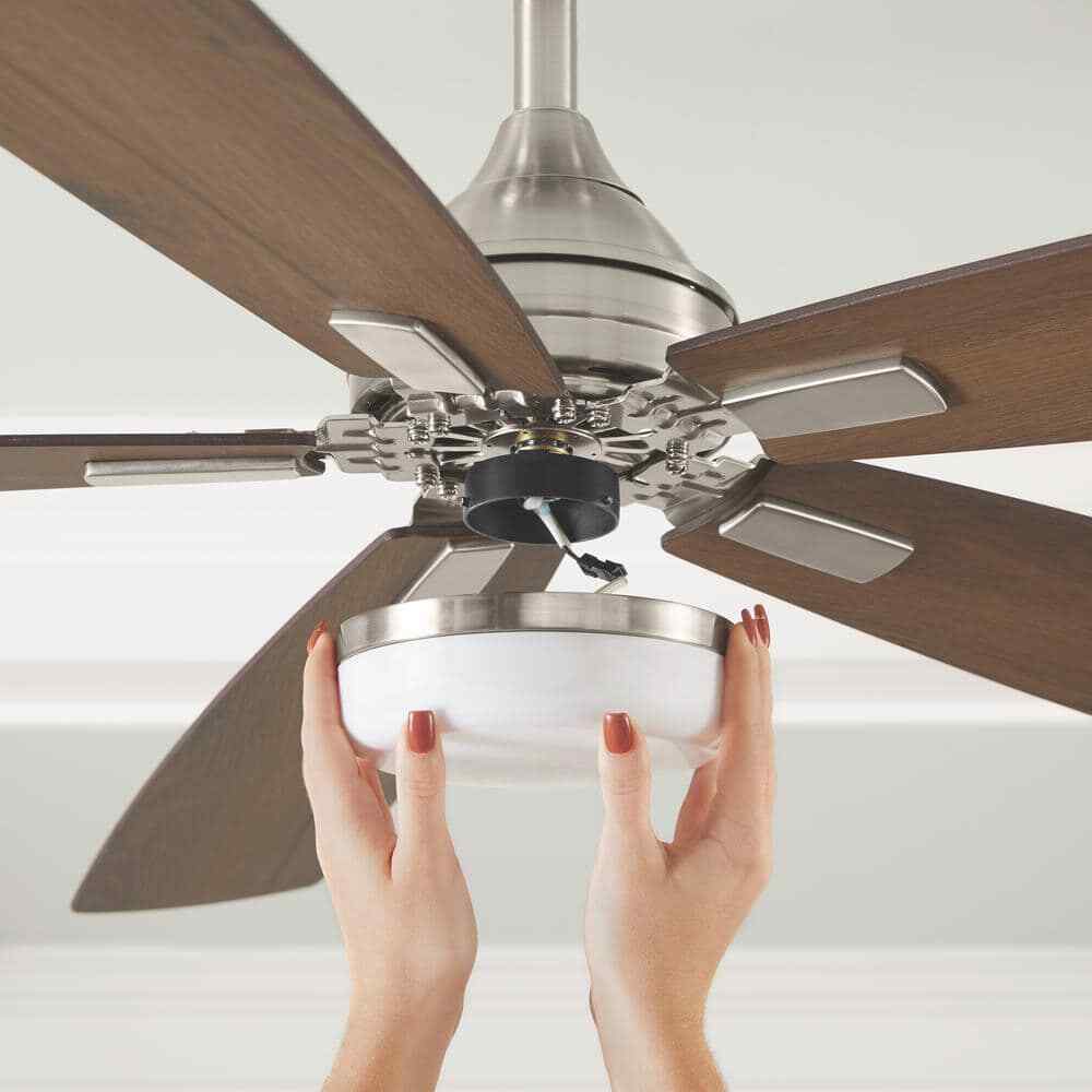 Home Decorators Beckford 52 in. Integrated LED Indoor Brushed Nickel Ceiling Fan