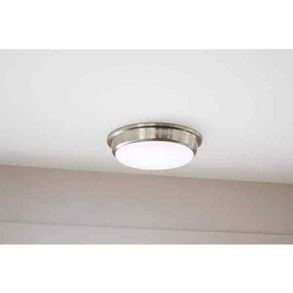 Hampton Bay Savannah 13 in. Brushed Nickel Selectable LED Flush Mount IKE8091L-5