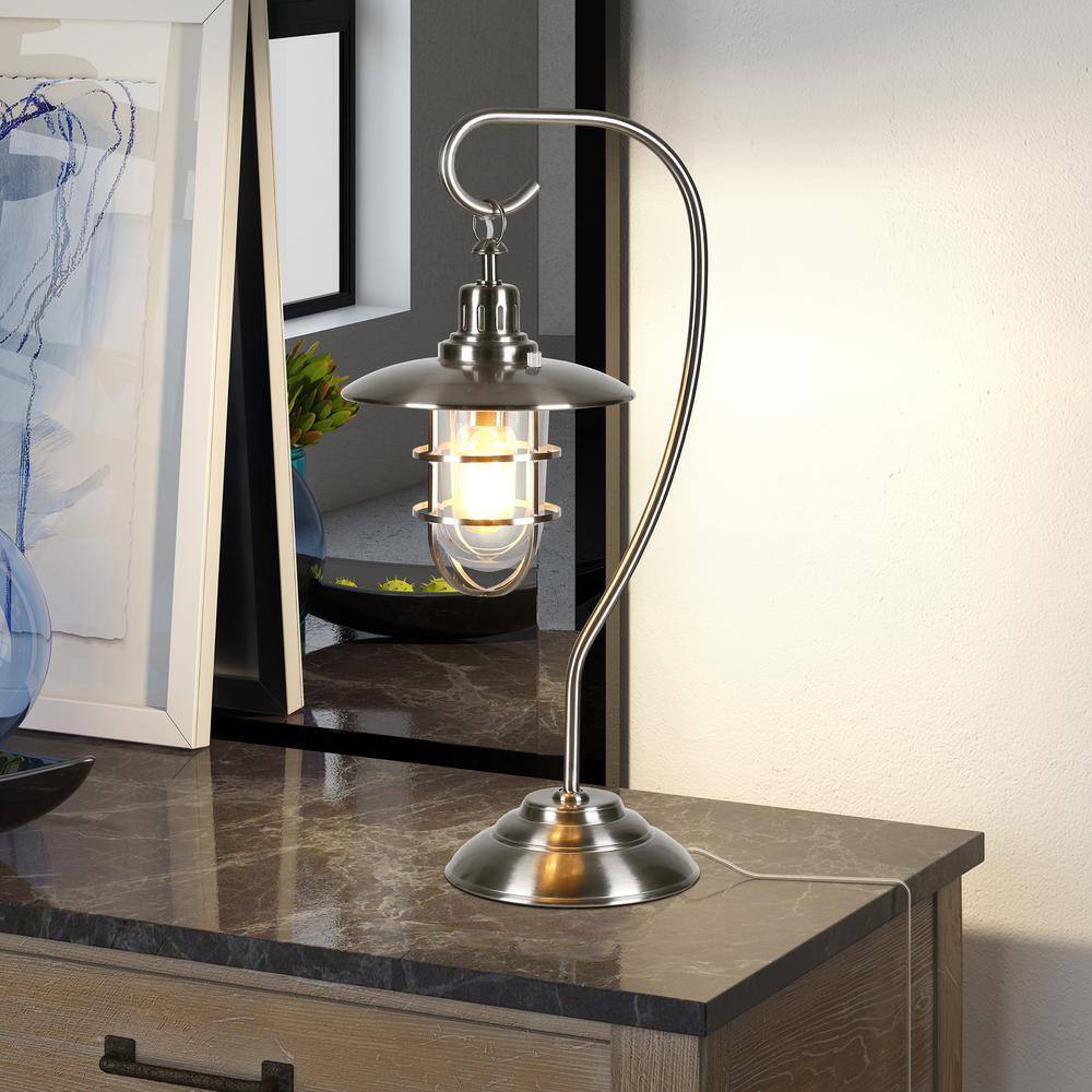 Meyer&Cross Bay 22 in. Brushed Nickel Nautical Lantern Lamp