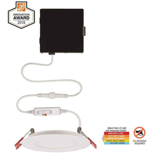Commercial Electric Ultra Slim 4 in. Color Selectable Integrated LED Light Kit