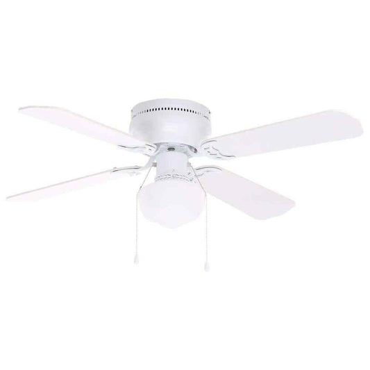 Littleton 42 in. LED Indoor Flush Mount White Ceiling Fan with Light Kit